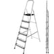 image 10 of Lightweight Step Ladders - Compact Aluminium Stepladder with Non-Slip Wide Step, Portable Silver Color - Tall Folding Ladder with Platform Silver | 3- Step 105 cm