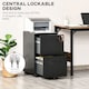 image 3 of Vinsetto Metal Mobile File Cabinet with Wheels, Lockable 2 Drawer Filing Cabinet for A4, Legal, Letter, Compact Under Desk Storage Unit with Pre-Assembled Body for Home Office, 39 x 48 x 67cm, Black
