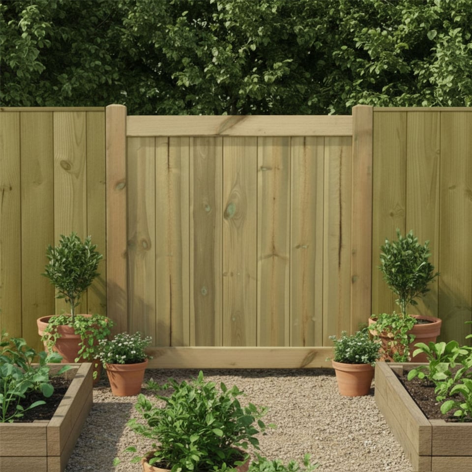 image 1 of Ultimate T&G Gate 3ft x 3ft Vertical Smooth-Planed Fully Framed Treated Door