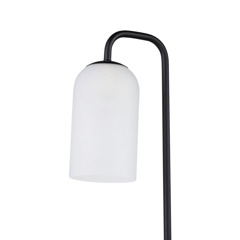 image 1 of Set of 2 Victoria - Black Touch Lamps with Frosted Glass Shades Black | White