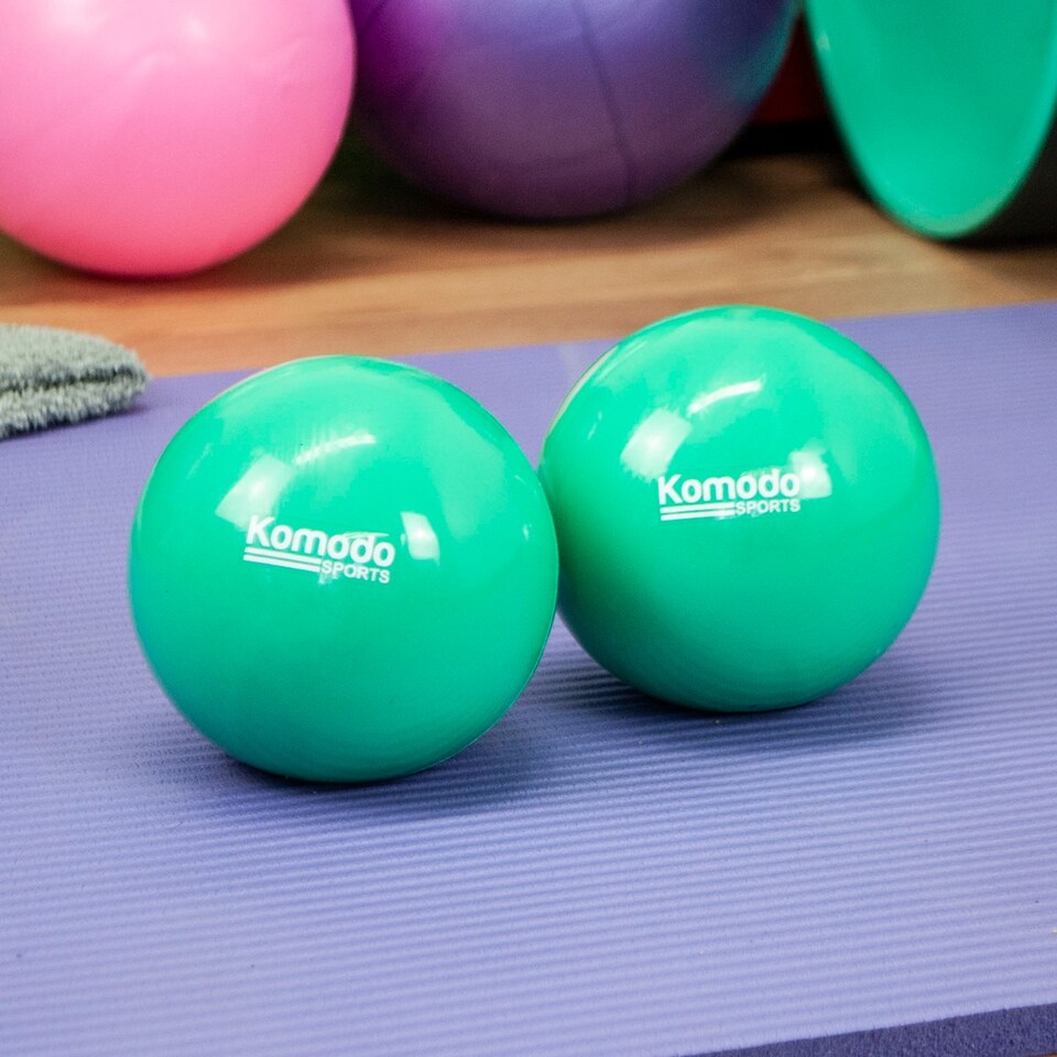 image 1 of Komodo Green Weighted Toning Balls - 2x 0.5kg