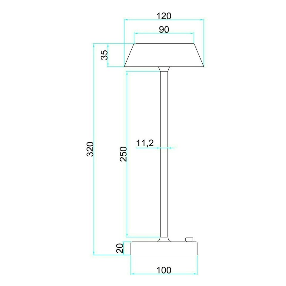 image 1 of Energize Black LED Rechargeable Desk Table Lamp with Touch Sensor