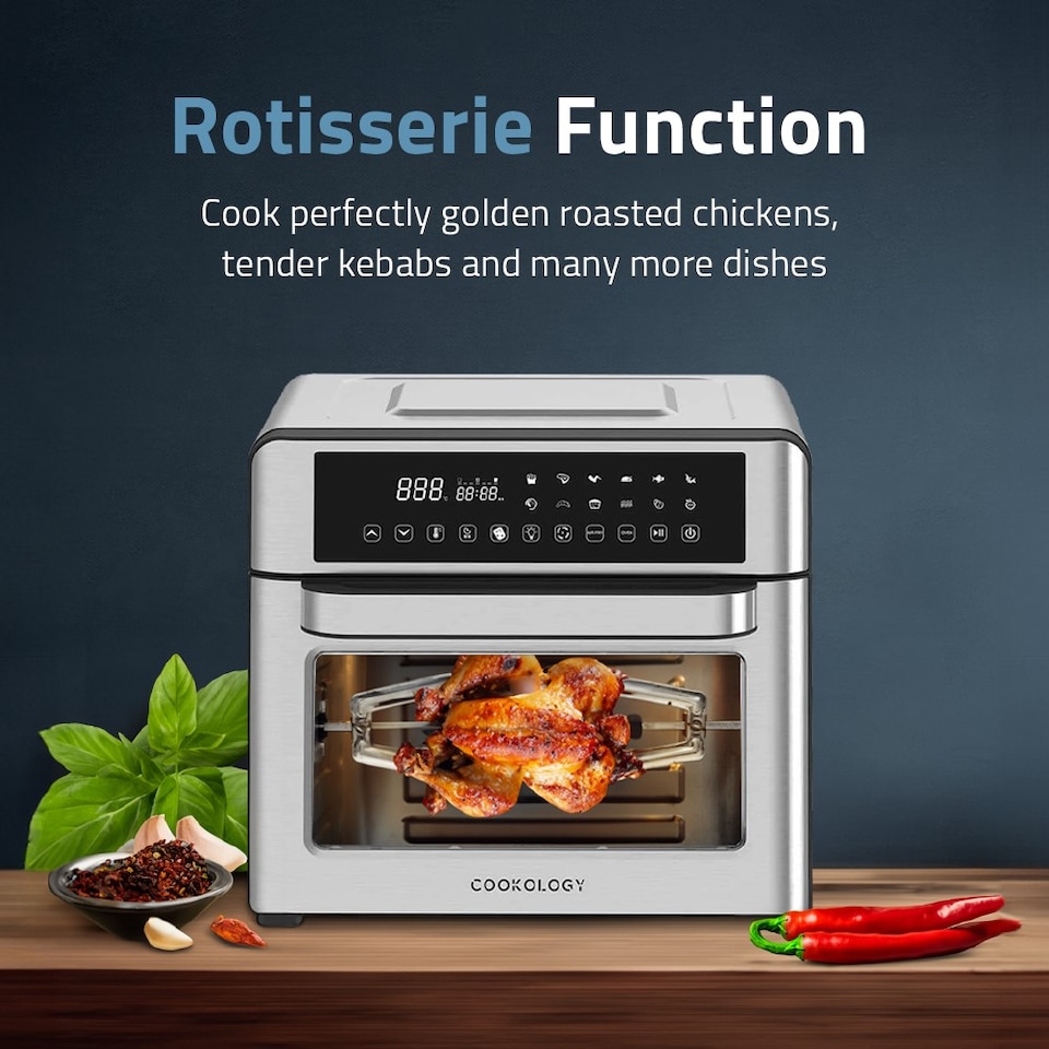 image 1 of Cookology 25L Air Fryer Oven with Touch Controls - CAF250DI Stainless Steel