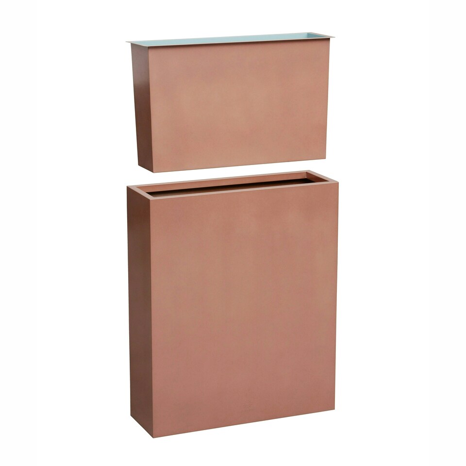 image 1 of Primrose Zinc Galvanised Copper Tall Trough Planter with Insert Copper