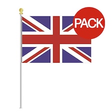 Union Jack Flag (Pack of 12) - Blue/Red/White - One Size