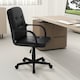 image 5 of COSTWAY Leather Office Chair PU Upholstered Swivel Chair Black