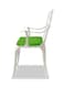 image 4 of Centurion Supports OSHOWA Luxurious Garden and Patio Table and 2 Large Chairs with Armrests Cast Aluminium Bistro Set - White with Green Cushions