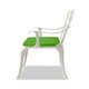 image 4 of Centurion Supports OSHOWA Luxurious Garden and Patio Table and 2 Large Chairs with Armrests Cast Aluminium Bistro Set - White with Green Cushions
