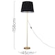 image 3 of ValueLights Charlie Gold Floor Lamp Black Taper Shade and Bulb