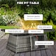 image 5 of Outsunny 7 Pieces Rattan Garden Furniture Set w/ 50,000 BTU Fire Pit Table | Grey | Grey