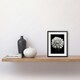 image 2 of Blooming Dahlia Flower Black White Floral 9x7" Black Framed Wall Art Print