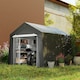 image 2 of Outsunny 3 x 3m Garden Storage Tent, Portable Shed with Heavy Duty Galvanised Steel Frame, Ventilation Window, Rollup Zipper Door, for Bike, Motorbike, Garden Tools, Dark Grey