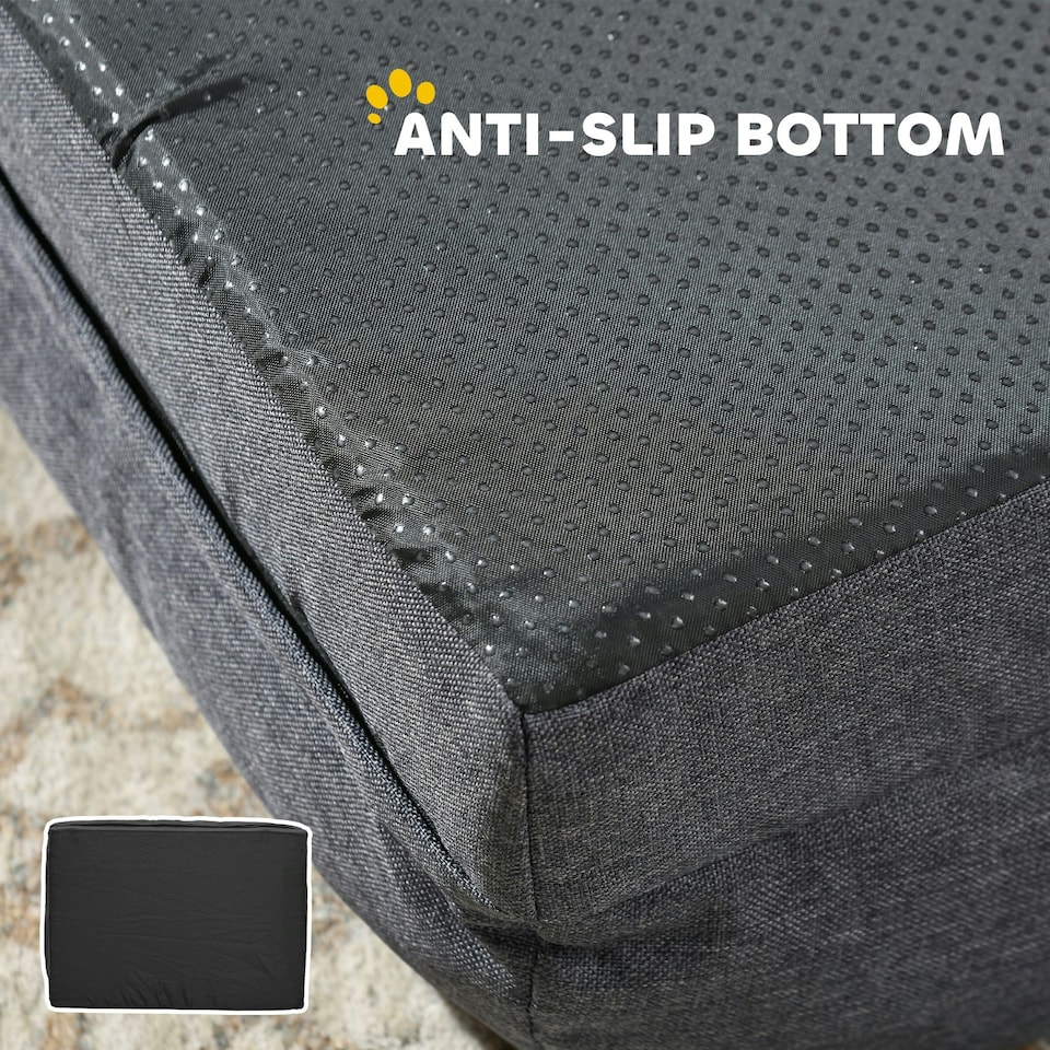 image 1 of PawHut Dog Bed Calming Pet Bed Dog Mattress for Large Dogs - Charcoal Grey