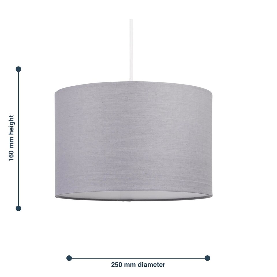 image 1 of Dark Grey 25cm Ceiling Light Shade | Grey | Medium | 1