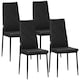 image 1 of HOMCOM 4-Pieces Dining Chairs, Faux Leather Kitchen Chairs, Black Black