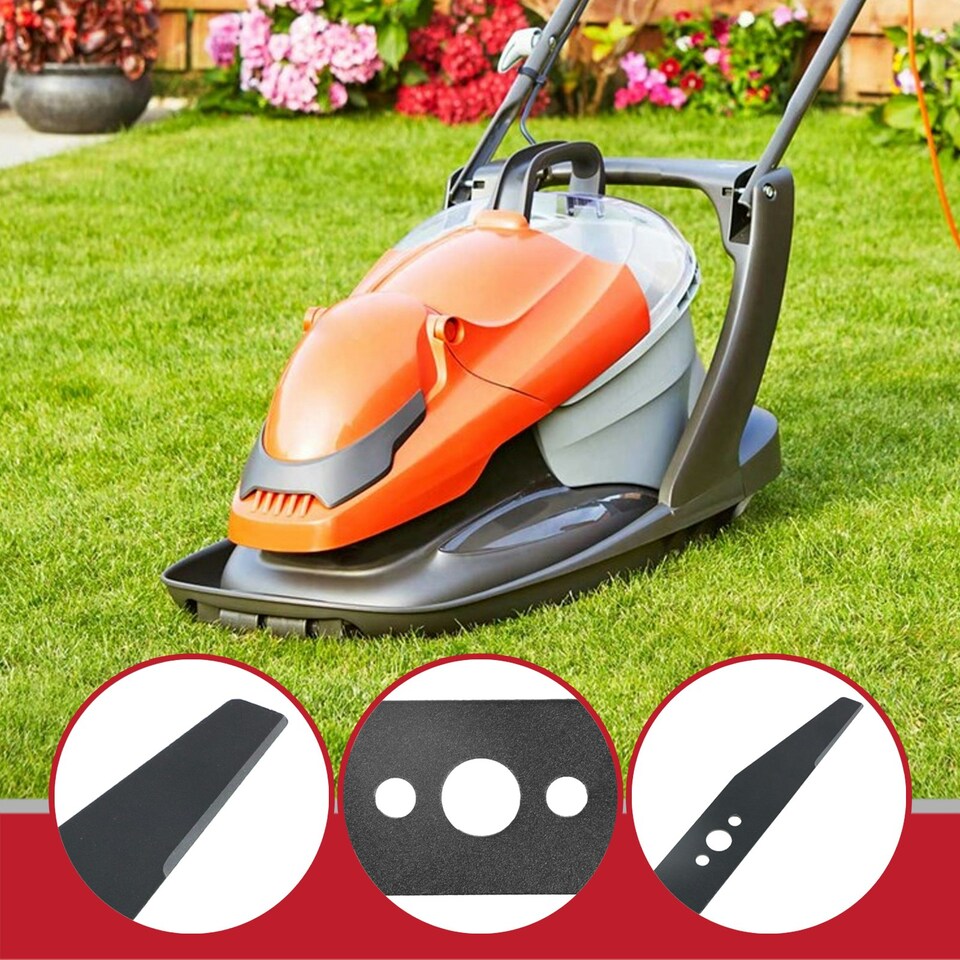 image 1 of SPARES2GO Blade for Flymo Easi Glide 300 Hover Micro Compact HC300 MC300 FLY004 Lawnmower (30cm) + Spacers