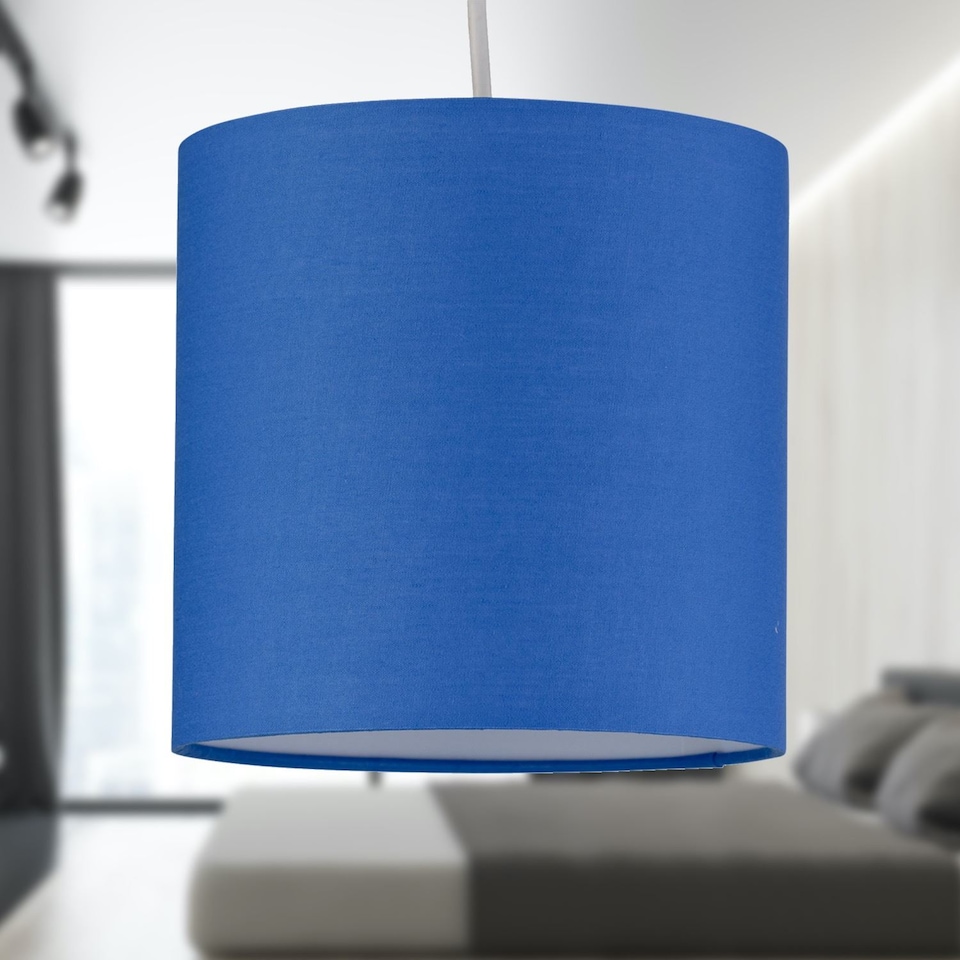 image 1 of Royal Blue Textured Cotton 17cm Table Lamp Shade | Blue | Small | 1