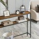 image 9 of Industrial Slim Console Table With 2 Shelves Rustic Brown Brown