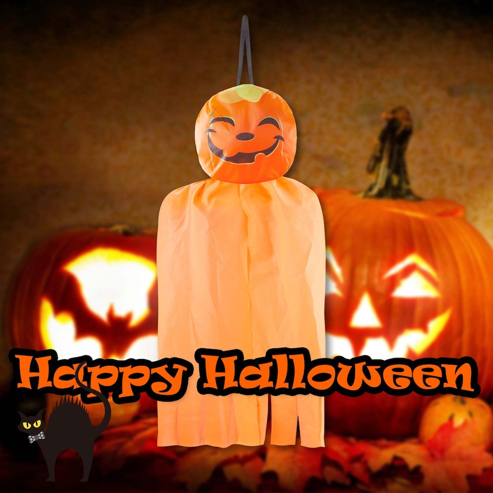 image 1 of vfm-estore Hanging Pumpkin Halloween Decoration, 90 x 39.5 cm