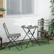 image 2 of Outsunny 3 PCS Folding Rattan Wicker Bistro Set, Coffee Table Set