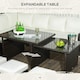 image 3 of Outsunny 10-Seater Sofa Sectional w/ Cushioned Seat, Footstools and Glass Table