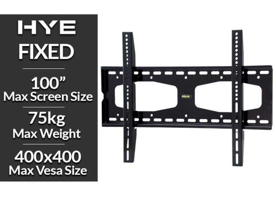 image 1 of HYE TV Wall Bracket 43 50 55 65" 42 - 100 Inch Fixed VESA 400 x 400 up to 75kg