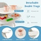 image 8 of COSTWAY Foldable Baby High Chair Convertible Chair Light Grey