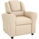 image 1 of HOMCOM Kids Recliner Chair w/ Cup Holder, PU Leather Children Lounger, Beige 