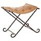 image 1 of Interiors by Premier Light brown Leather And Iron Stool Brown