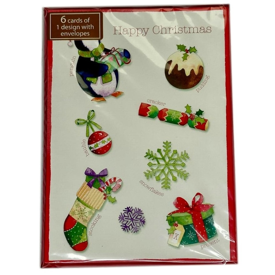 image 1 of Pack of 30 Traditional Festive Designs Christmas Cards