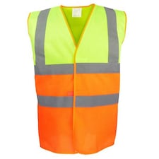 Yoko Unisex Adult Two Tone Hi-Vis Vest - Yellow/Orange - XXL