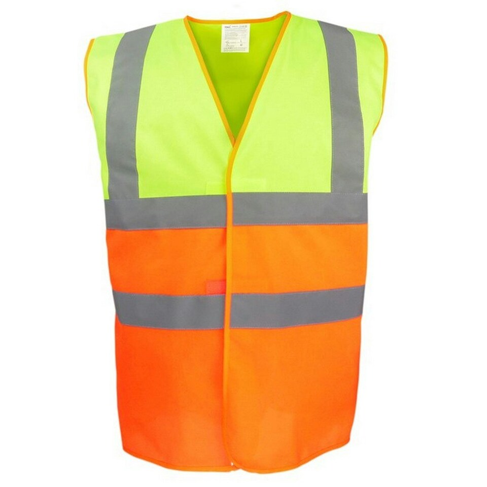 Yoko Unisex Adult Two Tone Hi-Vis Vest - Yellow/Orange - XXL