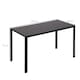 image 3 of HOMCOM 120cm Dining Table, Rectangle 4 Seater Kitchen Table with Tempered Glass Top and Metal Legs for Dining Room, Living Room (Chairs Not Included), Black