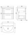 image 8 of Balterley Partial Fluted 2 Drawer Wall Hung Vanity Unit with 1 Tap Hole Curved Basin | Green | Satin Green