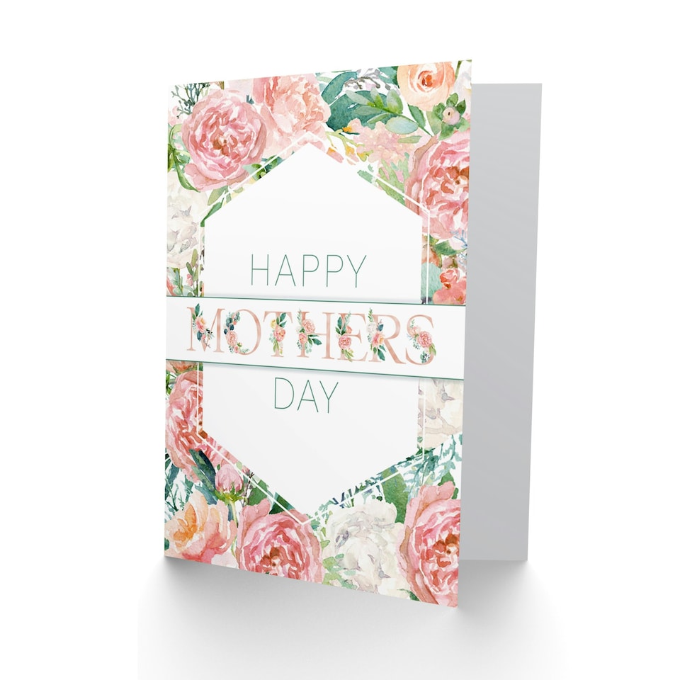 image 1 of Mothers Day Card Watercolour Flower Rose Mum Card