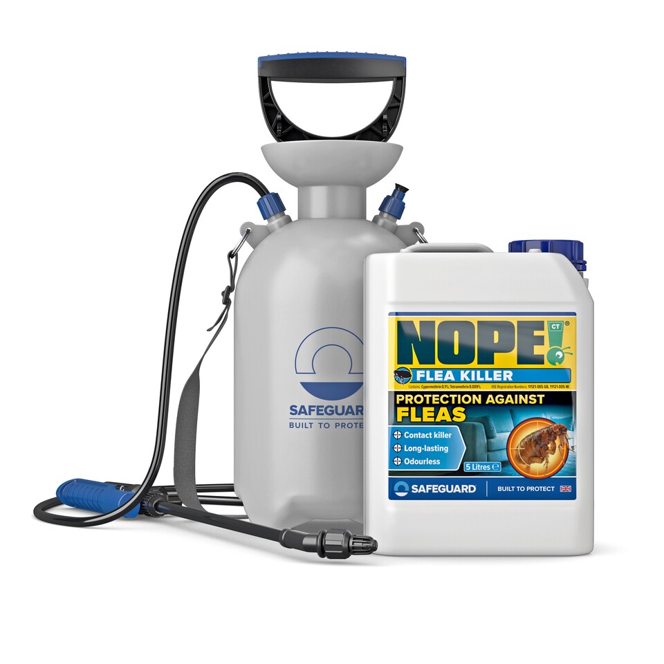 image 1 of NOPE Flea Spray (5L & Sprayer) for The Home - Fast-Acting, Odourless & Non-Staining. Indoor & Outdoor Flea Killer