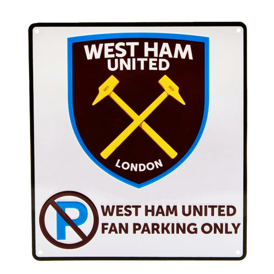 West Ham United FC Official No Parking Sign - Claret/Blue/White - One Size