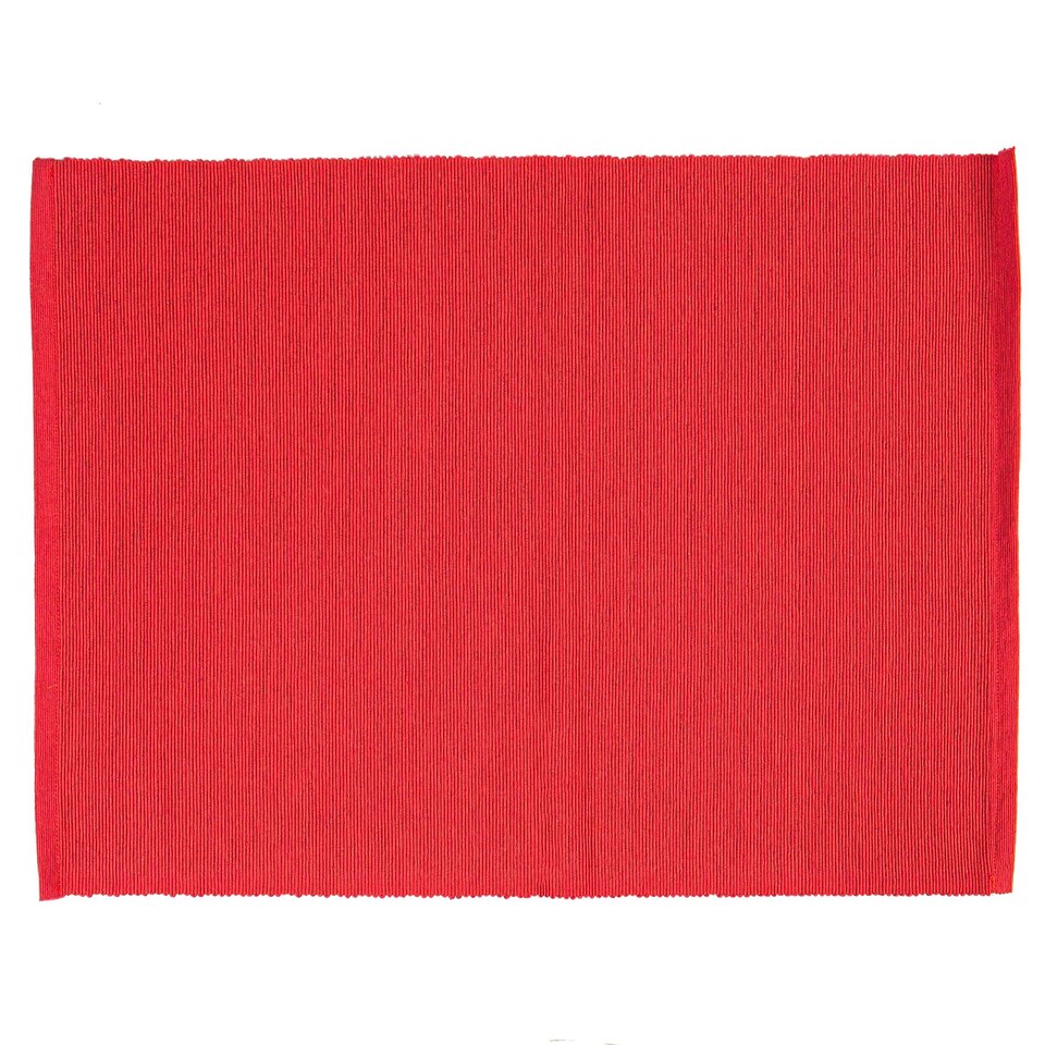 image 1 of Nicola Spring Cotton Fabric Placemats - Red - Pack of 6 | Red | Red
