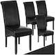 image 1 of Dining Chair - ergonomic seat shape, high backrest, padded, faux leather - Set of 4 Black