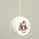 image 2 of Personalised Christmas Penguin White Wooden Yoyo