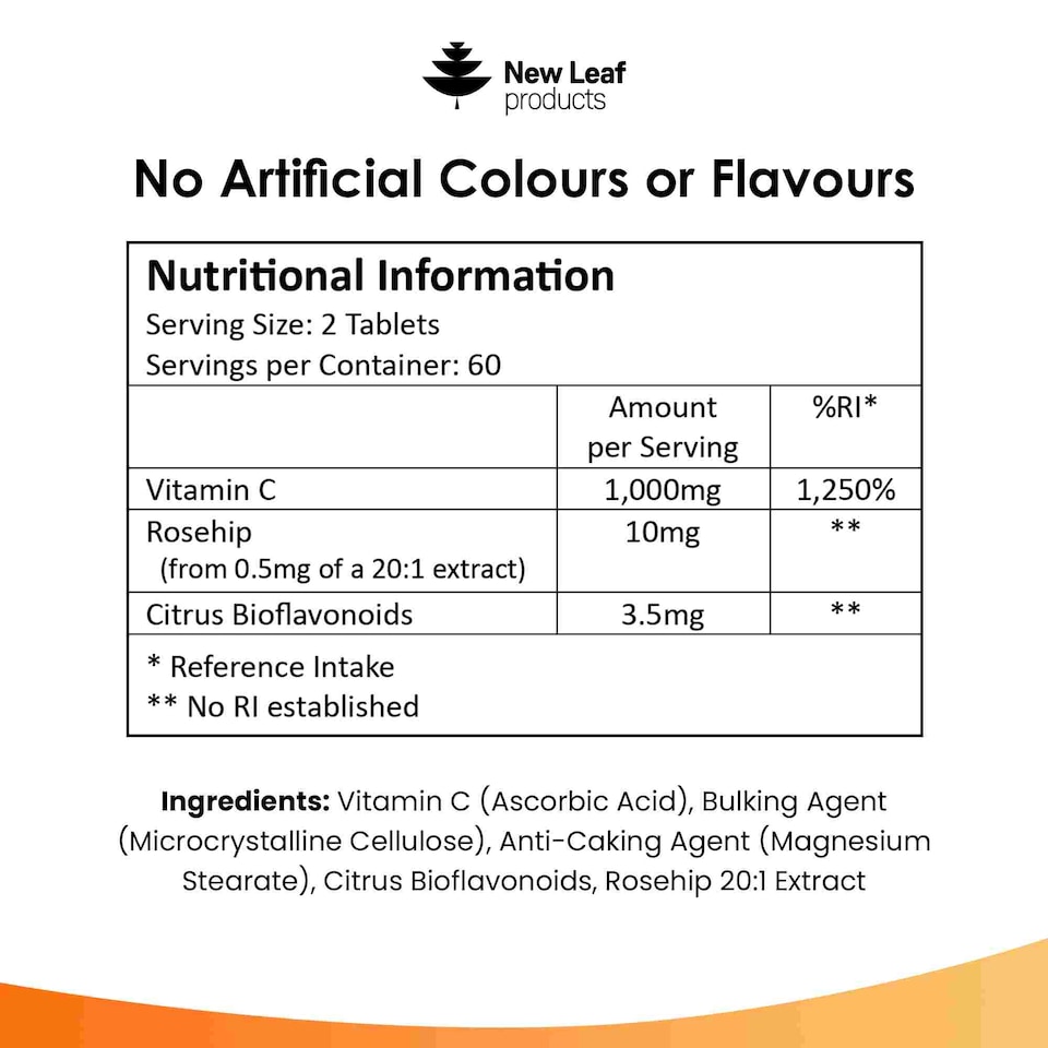 image 1 of Vitamin C Tablets 1000mg +Rosehip Bioflavonoids 120