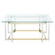 image 1 of Interiors by Premier Glass Top Coffee Table, Gold and Silver Luxury Coffee Table, Modern Style Metal Coffee Table with Glass Top Gold
