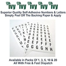 Pack of 144 A-Z Black on White 13x13m Alphabet Stickers