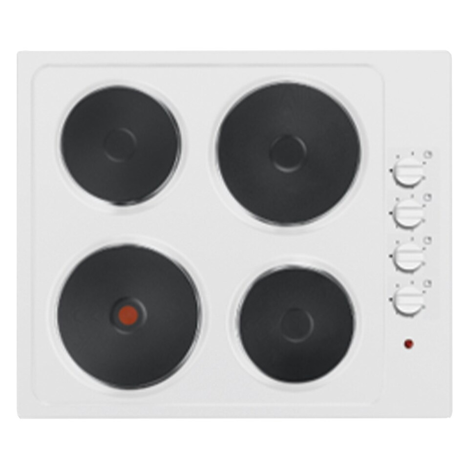 Statesman EH160WH 4 Plate Electric Hob Cooktop, Side Dial Control, 60cm, White