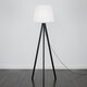 image 2 of ValueLights Modern Black Wood Tripod Design Floor Lamp With White Shade
