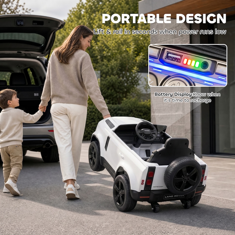 image 1 of AIYAPLAY Land Rover Defender Licensed 12V Kids Ride on Car w/ Remote