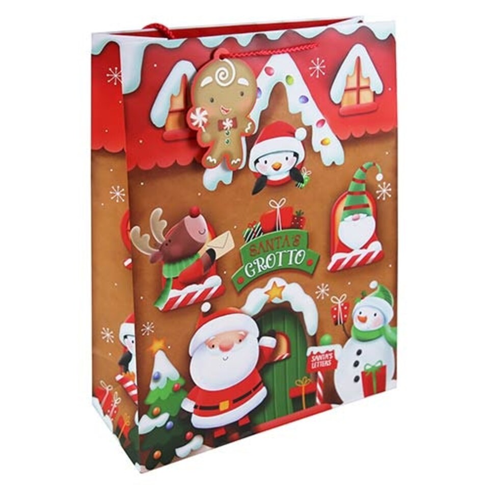 Santa's Grotto Christmas Characters Extra Large Gift Bag 45cm