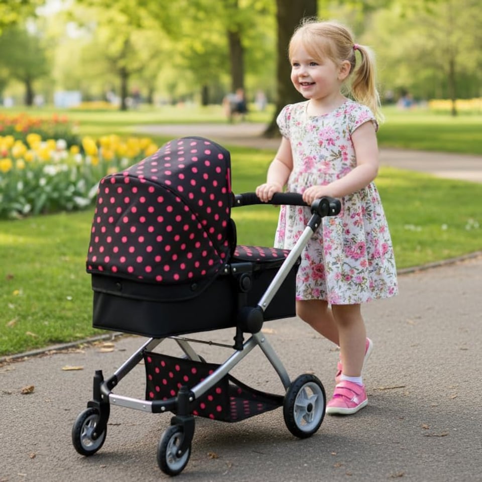 image 1 of Molly Dolly Deluxe 2 in 1 Dolls Pram