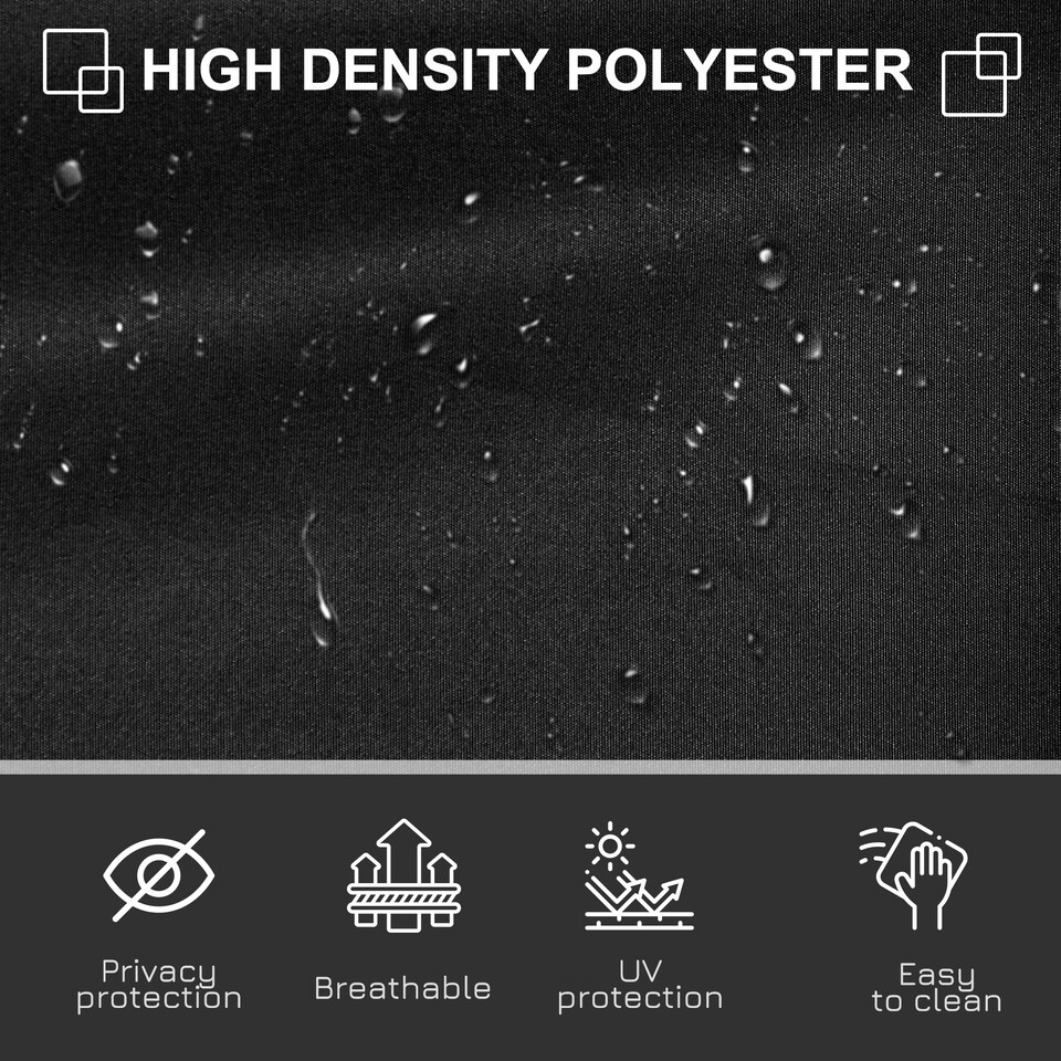 image 1 of Outsunny Retractable Sun Side Awning Screen Fence Patio Garden Wall Balcony Screening Panel Outdoor Blind Privacy Divider (3x1.8M, Black) | Black