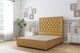 image 1 of Sloomy Montana Mustard Plush Divan Bed Base No Drawers With 54 Inch Floor Standing Headboard | Gold | Mustard | Small Double | 1
